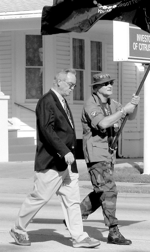 Ken Melton marching in the Veterans parade